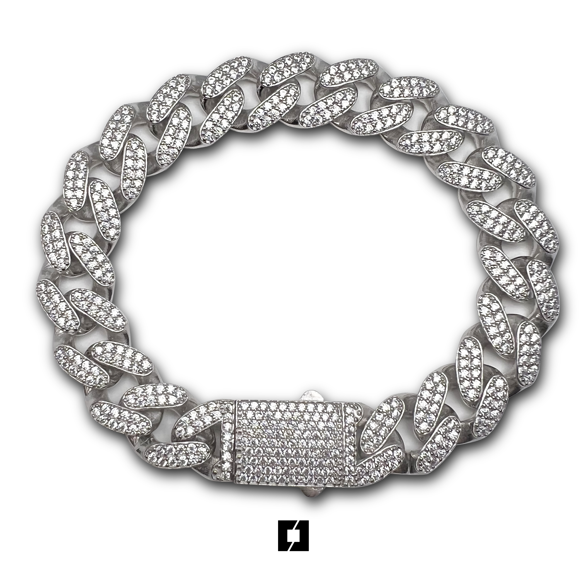 Bracciale "Cuban" bianco oro 18kt