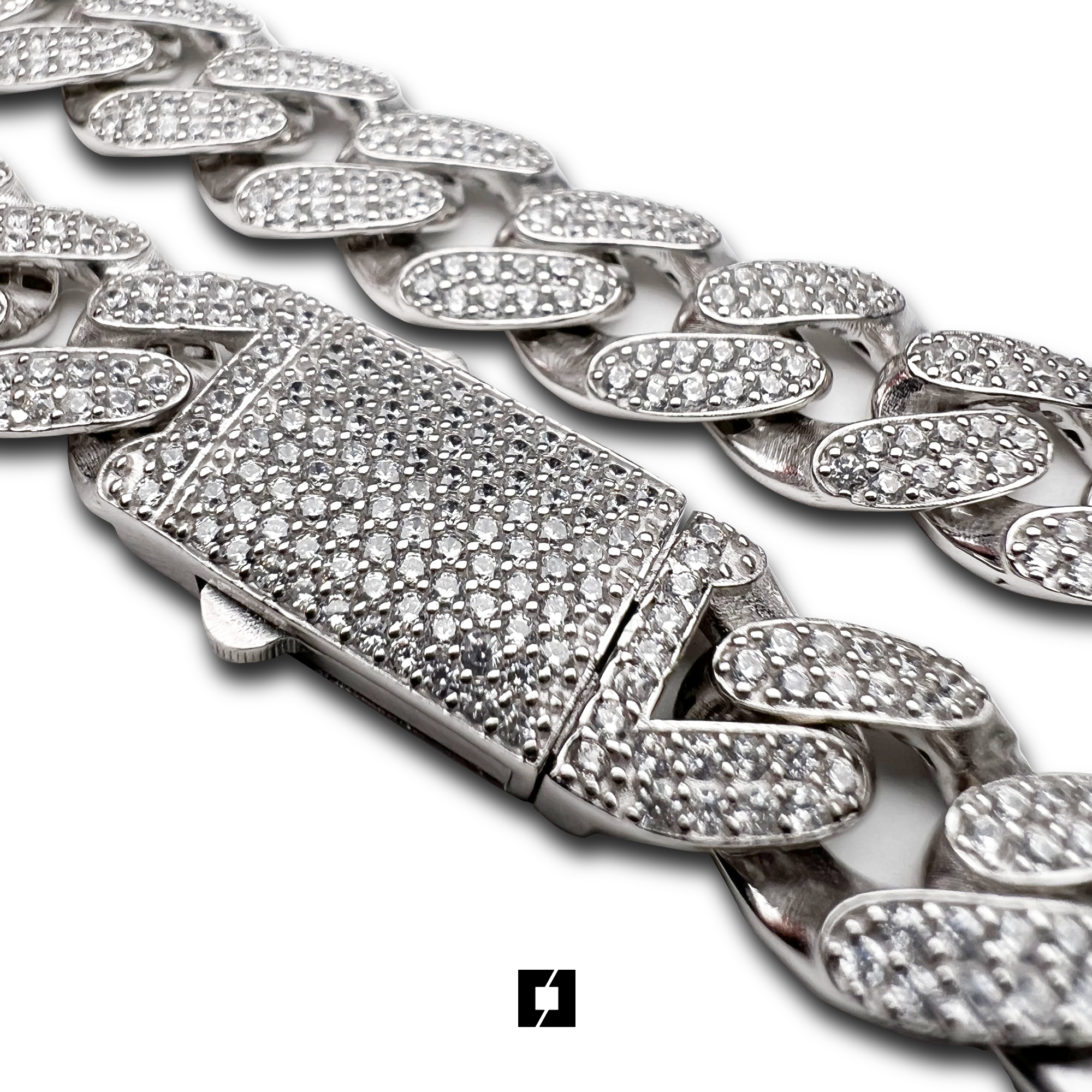 Bracciale "Cuban" bianco oro 18kt